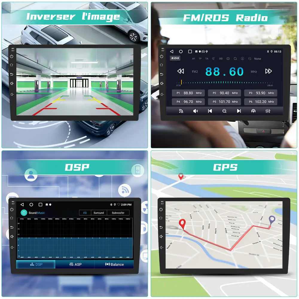 AWESAFE Radio Android pour avec Volkswagen Sharan 2012-2018 Carplay intégré intégré/Android Auto SWC GPS Bluetooth WiFi RDS Radio FM AWESAFE