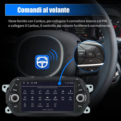 AWESAFE 7 Pollici Android 12 Autoradio per Fiat Tipo Aegea Egea (2015-2017) Car Radio con CarPlay/Android Auto Touchscreen GPS Bluetooth WIFI FM RDS Comandi al Volante AWESAFE