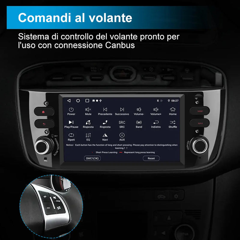 AWESAFE Android 12 Autoradio per Fiat Punto Evo (2012-2017) Bluetooth Car Radio (2+32GB) CarPlay/Android Auto WIFI GPS FM RDS Comandi al volante AWESAFE