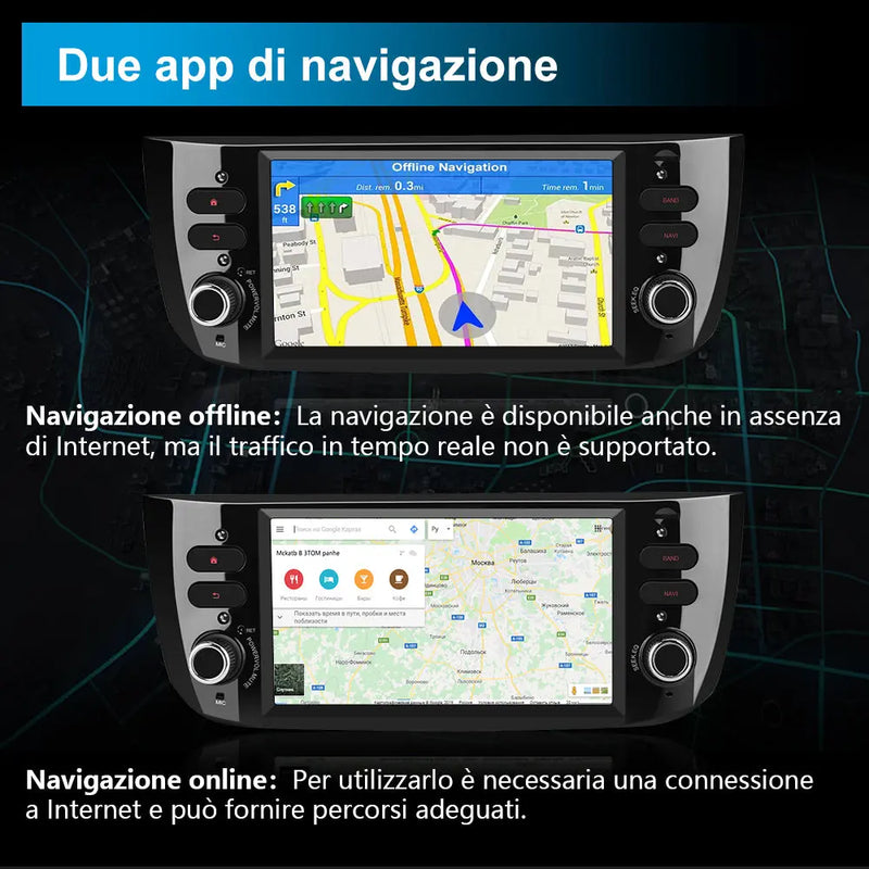 AWESAFE Android 12 Autoradio per Fiat Punto Evo (2012-2017) Bluetooth Car Radio (2+32GB) CarPlay/Android Auto WIFI GPS FM RDS Comandi al volante AWESAFE
