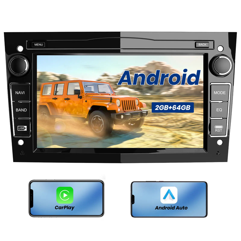 Android Autoradio für Opel Zafira Astra Meriva Corsa Vivaro Antara Vectra Sigum Combo Tigra Agila 2GB+32GB with 7 zoll Touchscreen CarPlay, Android Auto, Bluetooth Navigtion Lenkradsteuerung AWESAFE