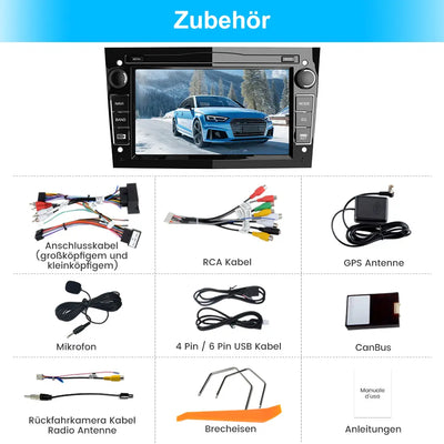 Android Autoradio für Opel Zafira Astra Meriva Corsa Vivaro Antara Vectra Sigum Combo Tigra Agila 2GB+32GB with 7 zoll Touchscreen CarPlay, Android Auto, Bluetooth Navigtion Lenkradsteuerung AWESAFE