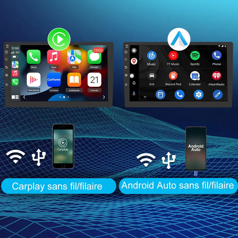 Autoradio Carplay Bluetooth pour Renault Clio Ⅲ 2005-2014 Écran Tactile HD de 9 Pouces Support Carplay et Android Auto mirrorlink WiFi DSP AM FM RDS GPS AWESAFE