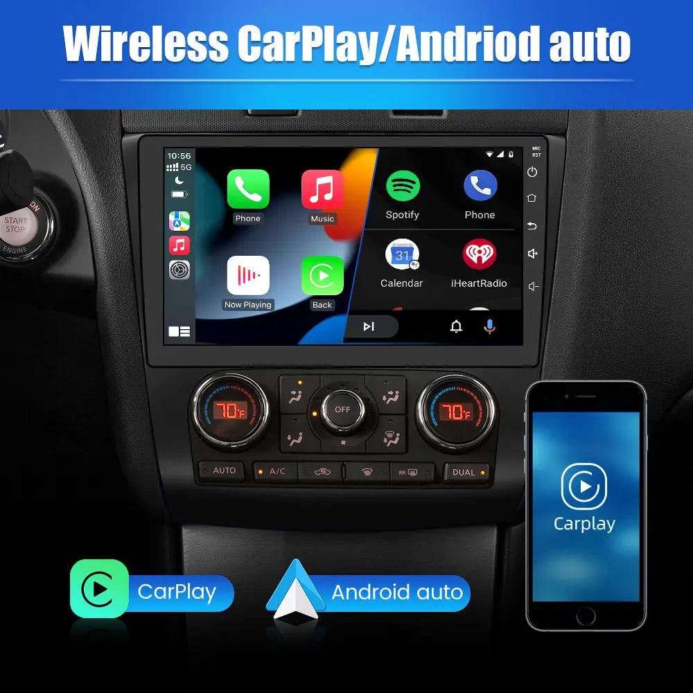 AWESAFE Android 12 Car Radio [2GB+32GB] Compatible for Nissan Altima 2008-2012, 9 Inch Touch Screen Car Stereo with Wireless CarPlay Android Auto, FM/RDS/GPS/WiFi/USB/SWC/BT Function AWESAFE