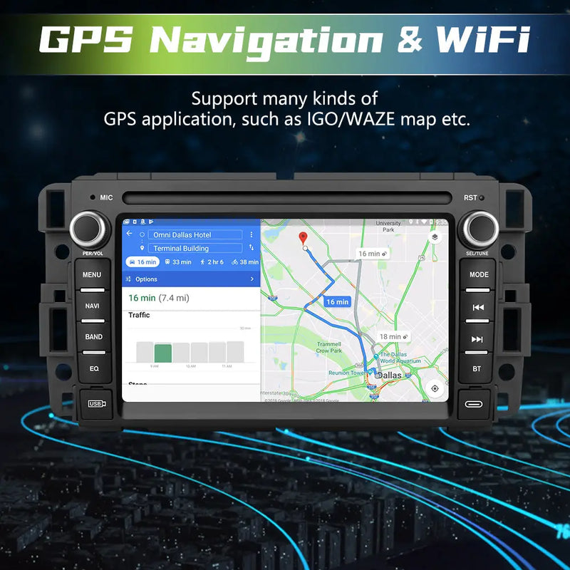 Andriod Car Radio Stereo for GMC/Chevrolet/Buick Built in Wireless Carplay Android Auto GPS Navigation & WiFi AWESAFE