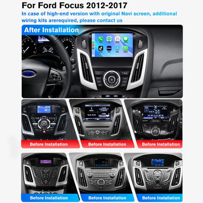 Car Radio for Ford Focus 2012-2017, 9 inch Touch Screen Android 15 Stereo with Bluetooth GPS Wireless CarPlay Andriod Auto [2GB+64GB] AWESAFE