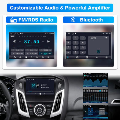 Car Radio for Ford Focus 2012-2017, 9 inch Touch Screen Android 15 Stereo with Bluetooth GPS Wireless CarPlay Andriod Auto [2GB+64GB] AWESAFE