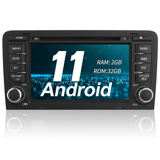 AWESAFE Android 11.0 [2GB+32GB] Radio Coche 7 Pulgadas con Pantalla Táctil 2 DIN para Audi A3/S3/RS3, Autoradio con Bluetooth/GPS/FM/CD DVD/USB/SD/WiFi/Carplay, Apoyo Mandos Volante y Aparcamiento AWESAFE