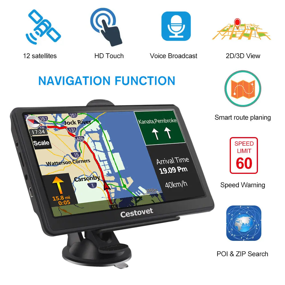 Cestovet GPS Navigation 7 Inch High-Definition Touch Screen with Bluet ...