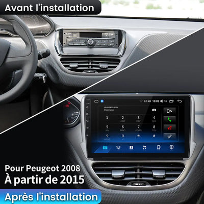 AWESAFE Autoradio Android 12 pour Peugeot 208/2008 [2Go+32Go] 10 Pouces Écran avec Carplay & Android Auto GPS/Wi-FI/Bluetooth/USB/FM/SD/RDS/Aide au Parking/Commande au Volant AWESAFE