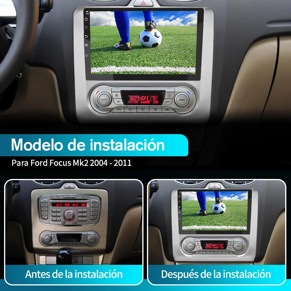 AWESAFE Android 12.0 [2GB+32GB] Radio Coche para Ford Focus Mk2 2004-2011 con Carplay Inalámbrico/Android Auto, 9 Pulgadas Pantalla Táctil con Bluetooth/GPS/FM/WiFi/USB/DSP, Apoyo Mandos Volante AWESAFE