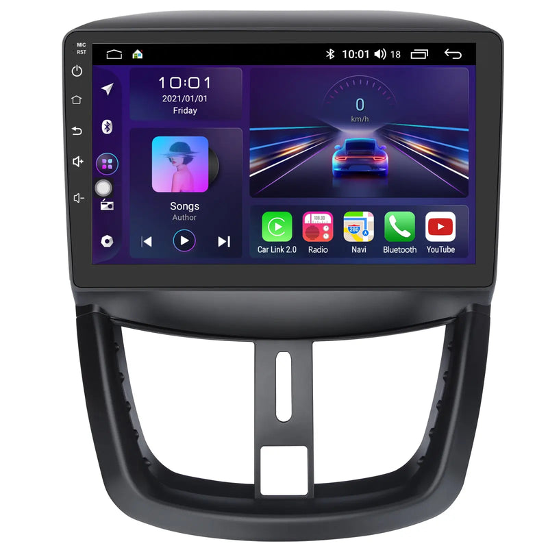 AWESAFE Android 12.0 [2GB+32GB] Radio Coche para Peugeot 207 2006-2015 con Carplay Inalámbrico/Android Auto, 9 Pulgadas Pantalla Táctil con Bluetooth/GPS/FM/WiFi/USB/DSP, Apoyo Mandos Volante AWESAFE