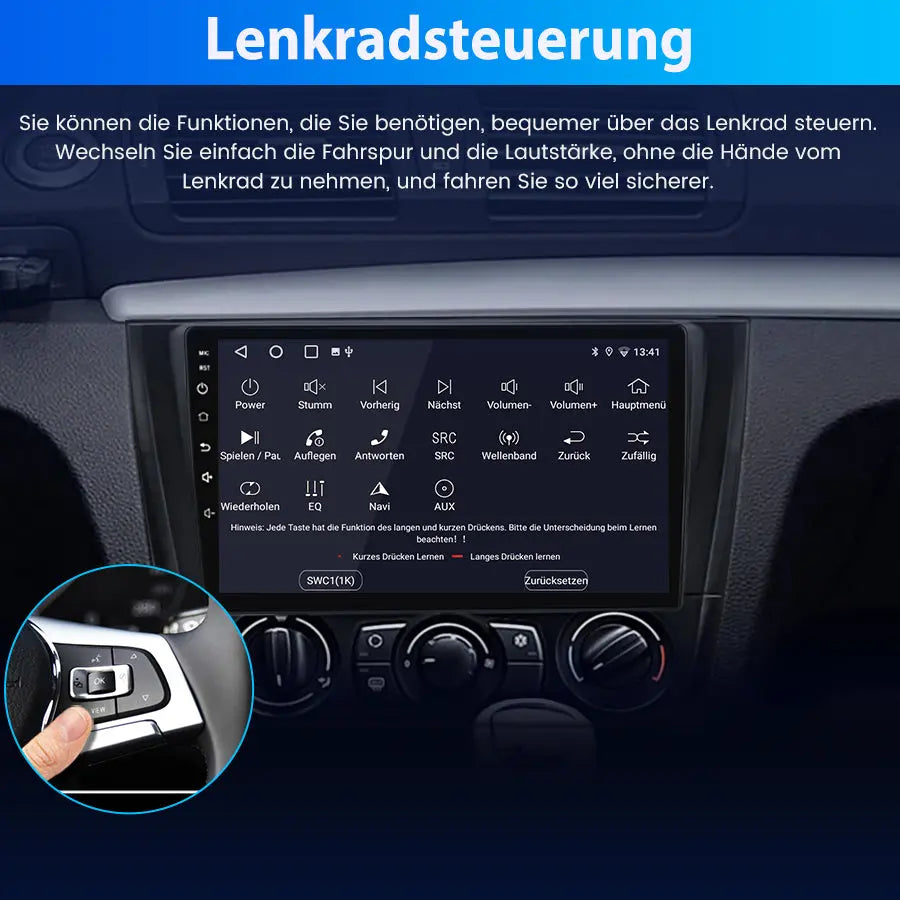 AWESAFE Android Radio mit Carplay/Android Auto Android 12 für BMW 1er E81/E82/E87/E88 2004-2011 9 Zoll Bildschirm mit Navi Bluetooth WiFi FM RDS Radio AWESAFE