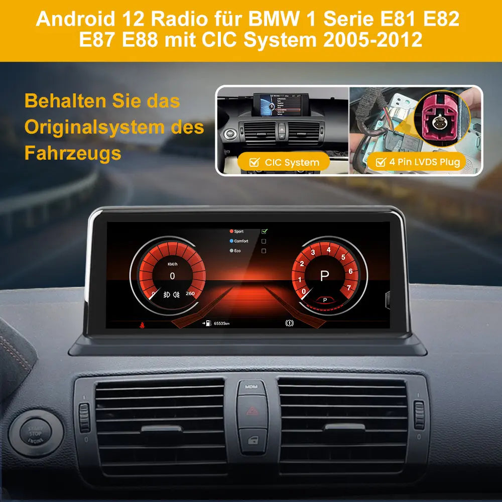 Android Radio für BMW 1 Serie E81 E82 E87 E882005-2012 mit Clc system Built in Carplay/Android Auto SWC BT AM/FM AWESAFE