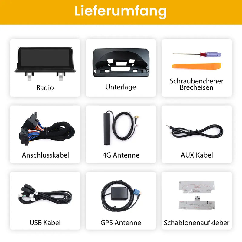 Android Radio für BMW 1 Serie E81 E82 E87 E882005-2012 mit Clc system Built in Carplay/Android Auto SWC BT AM/FM AWESAFE