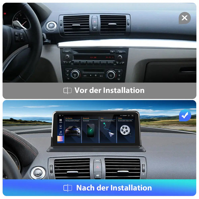 Android Radio für BMW 1 Serie E81 E82 E87 E882005-2012 ohne Bildschirm Built in Carplay/Android Auto SWC BT AM/FM AWESAFE