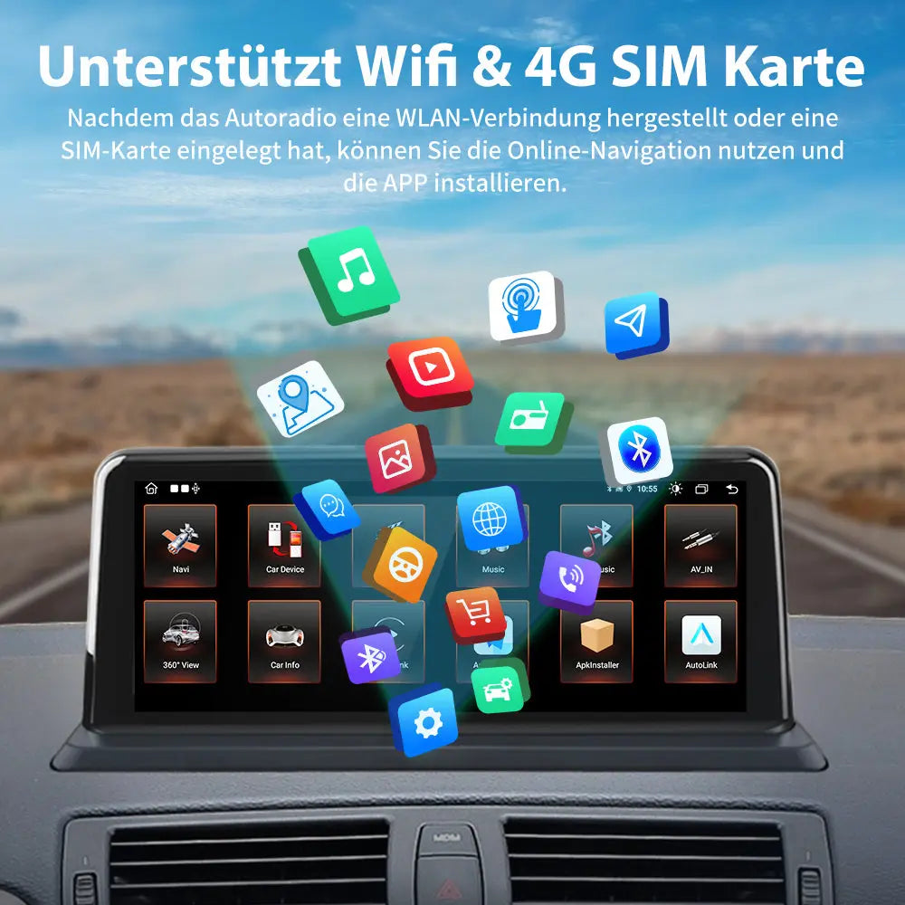 Android Radio für BMW 1 Serie E81 E82 E87 E882005-2012 ohne Bildschirm Built in Carplay/Android Auto SWC BT AM/FM AWESAFE