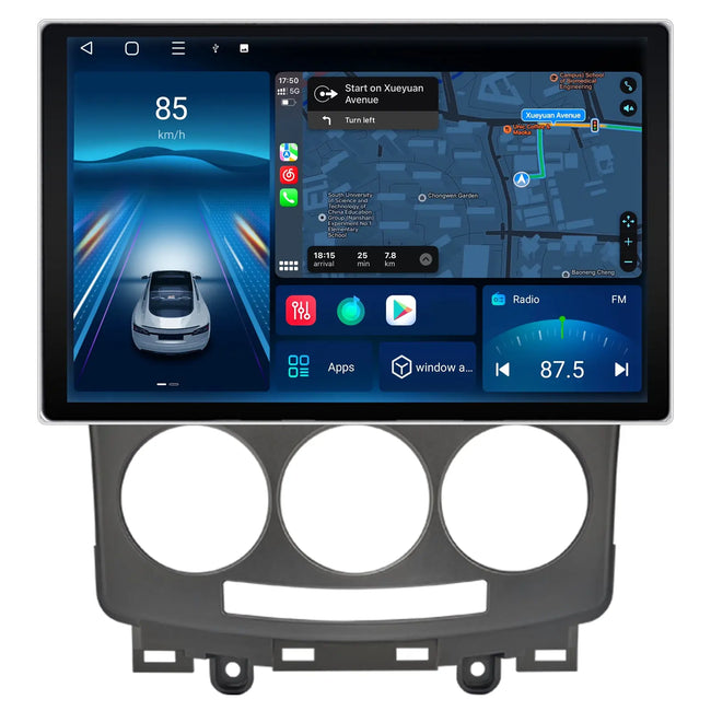 Android Radio Für Mazda (2005-2010) Built in Carplay/Android Auto SWC BT AM/FM AWESAFE