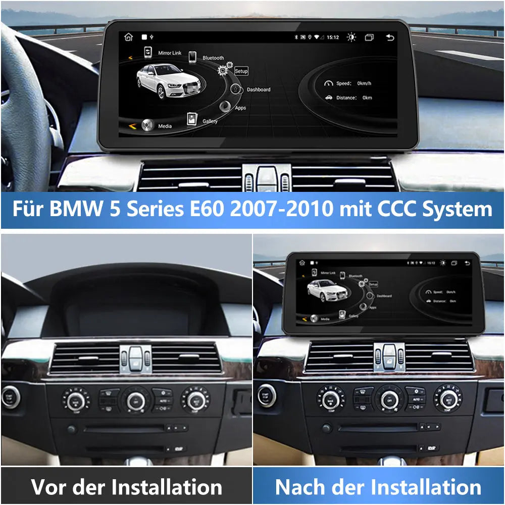 Android-Radio für BMW 5 Series 60 2007-2010 mit CCC-System, integriertem Carplay/Android Auto SWC BT AM/FM AWESAFE