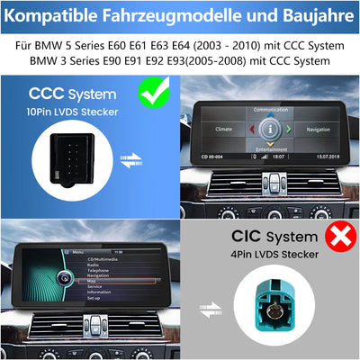 Android-Radio für BMW 5 Series 60 2007-2010 mit CCC-System, integriertem Carplay/Android Auto SWC BT AM/FM AWESAFE