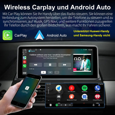 Android-Radio für BMW X5 E70 (2007-2009) mit CCC-System und BMW X6 E71 (2007-2009) mit CCC-System. Integriertes Carplay/Android Auto SWC BT AM/FM AWESAFE