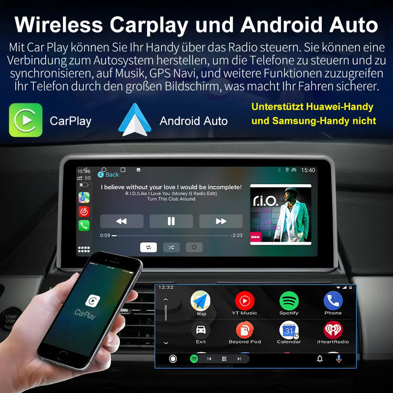 Android-Radio für BMW X5 E70 (2007-2009) mit CCC-System und BMW X6 E71 (2007-2009) mit CCC-System. Integriertes Carplay/Android Auto SWC BT AM/FM AWESAFE