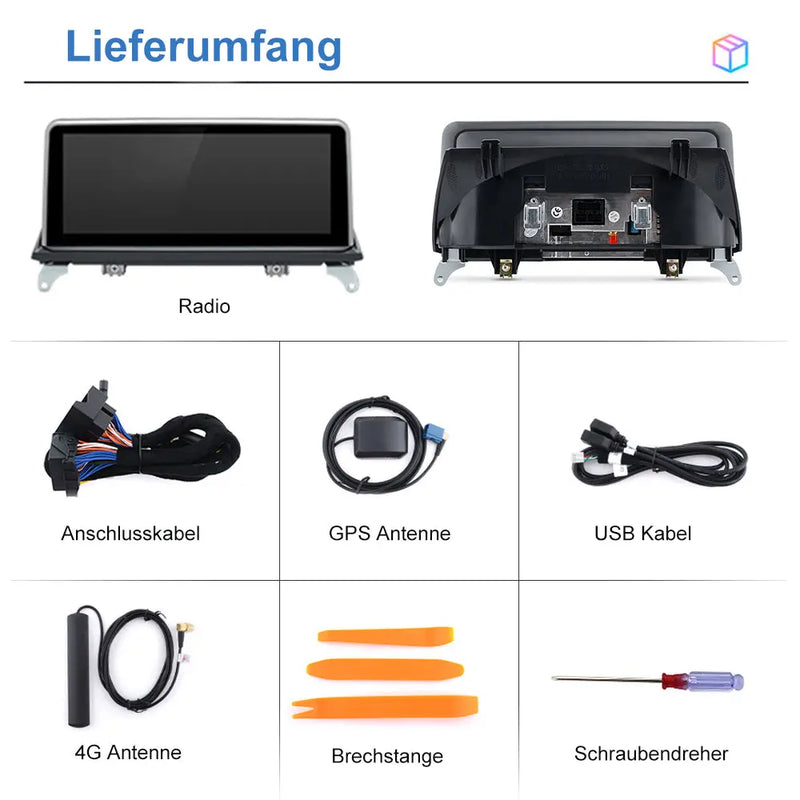 Android-Radio für BMW X5 E70 (2007-2009) mit CCC-System und BMW X6 E71 (2007-2009) mit CCC-System. Integriertes Carplay/Android Auto SWC BT AM/FM AWESAFE