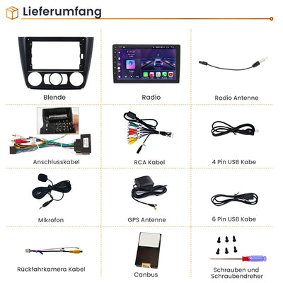 Android Radio Fur BMWi 1Series E81 E82 E87 E88 (2004-2011) Built in Carplay/Android Auto SWC BT AM/FM AWESAFE