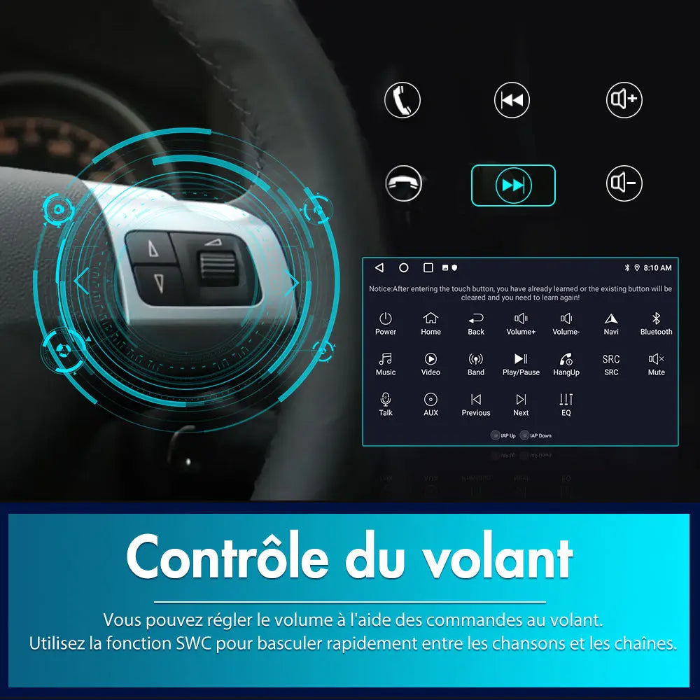 Radio Android Pour Peugeot208/2008 2012-2018 Carplay intégré/Android Auto SWC BT AM/FM AWESAFE