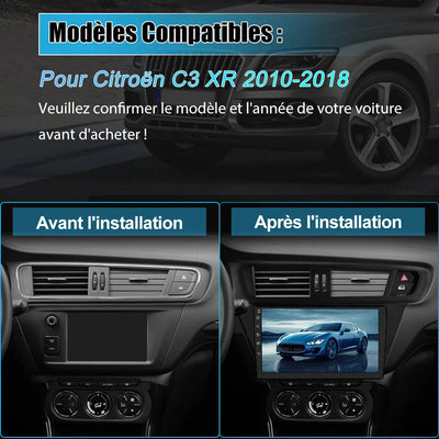 Radio Android Pour Citroën C3 XR 2010-2018 Carplay intégré/Android Auto SWC BT AM/FM AWESAFE