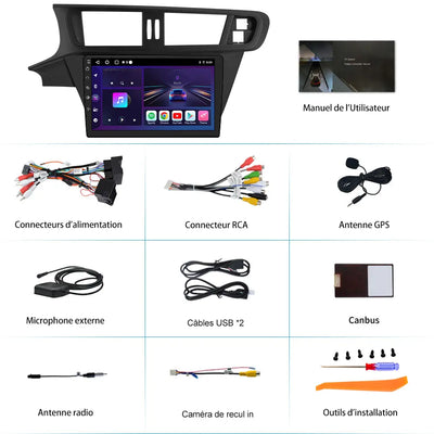 Radio Android Pour Citroën C3 XR 2010-2018 Carplay intégré/Android Auto SWC BT AM/FM AWESAFE