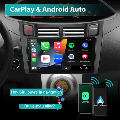 Radio Android Pour Toyota Yaris(2005-2011) Carplay intégré/Android Auto SWC BT AM/FM AWESAFE