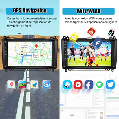 Radio Android Pour Benz intégrée Carplay/Android Auto SWC BT AM/FM AWESAFE