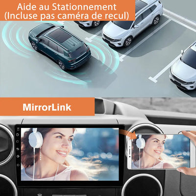 Android Radio Pour Berlingo B9 Peugeot Partner (2008-2019) Construit en Carplay/Android Auto SWC BT AM/FM AWESAFE