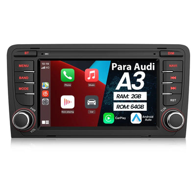 Radio Android Pour Audi A3/S3/RS3 2006-2012 Carplay intégré/Android Auto SWC BT AM/FM AWESAFE