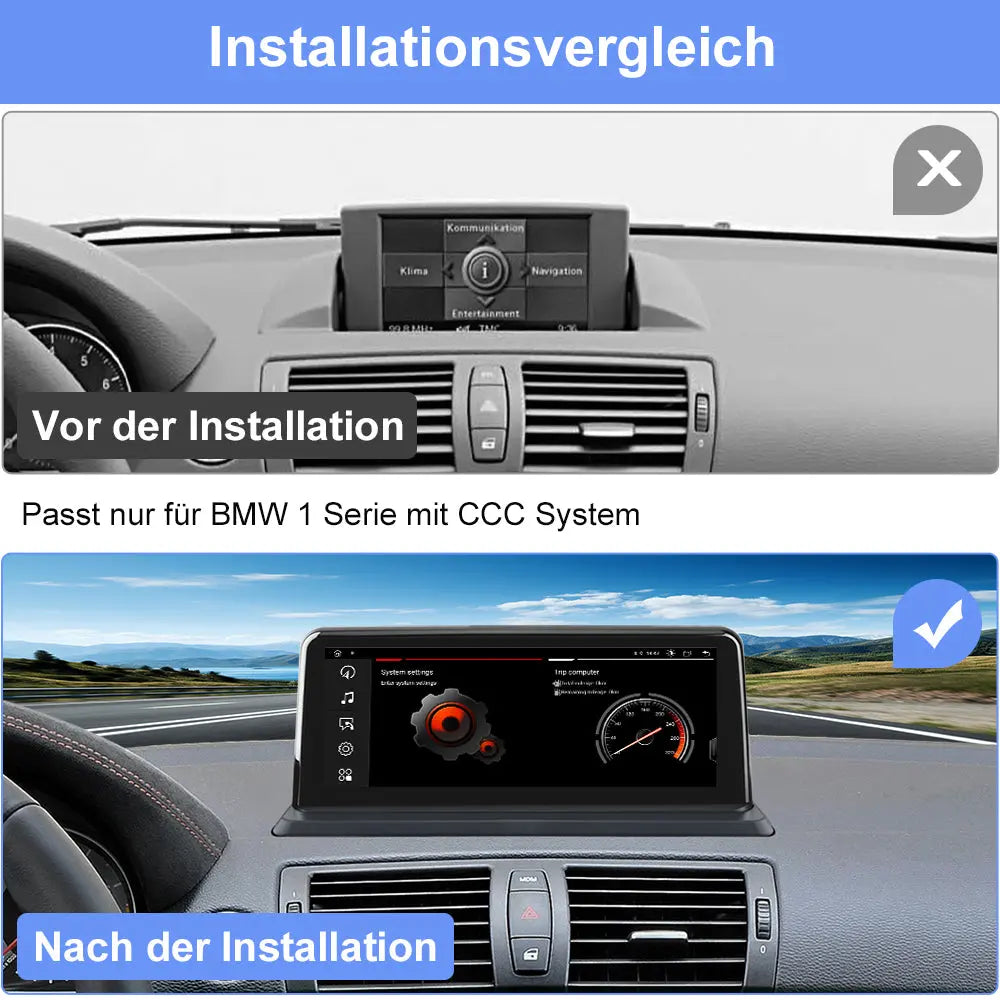 Car Radio Stereo for Passt nur für BMW 1 Serie mit CCC System Built in Carplay/Android Auto SWC BT AM/FM AWESAFE SHOP