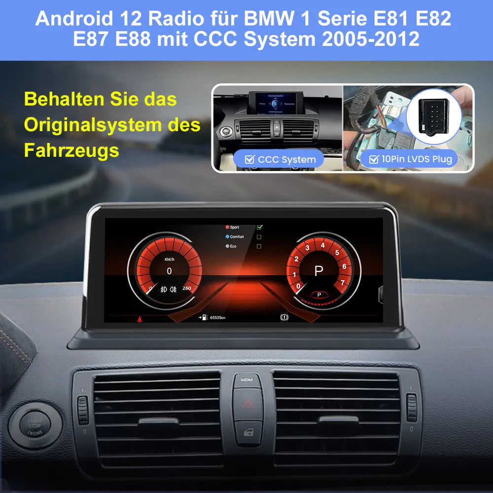 Car Radio Stereo for Passt nur für BMW 1 Serie mit CCC System Built in Carplay/Android Auto SWC BT AM/FM AWESAFE SHOP