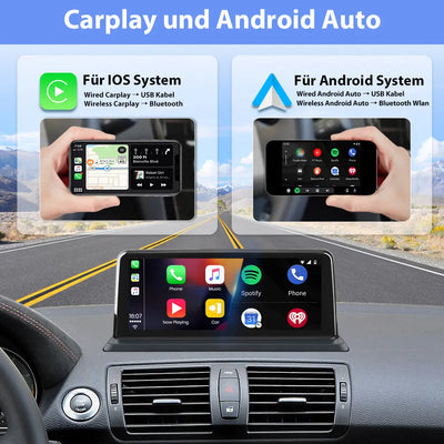 Car Radio Stereo for Passt nur für BMW 1 Serie mit CCC System Built in Carplay/Android Auto SWC BT AM/FM AWESAFE SHOP