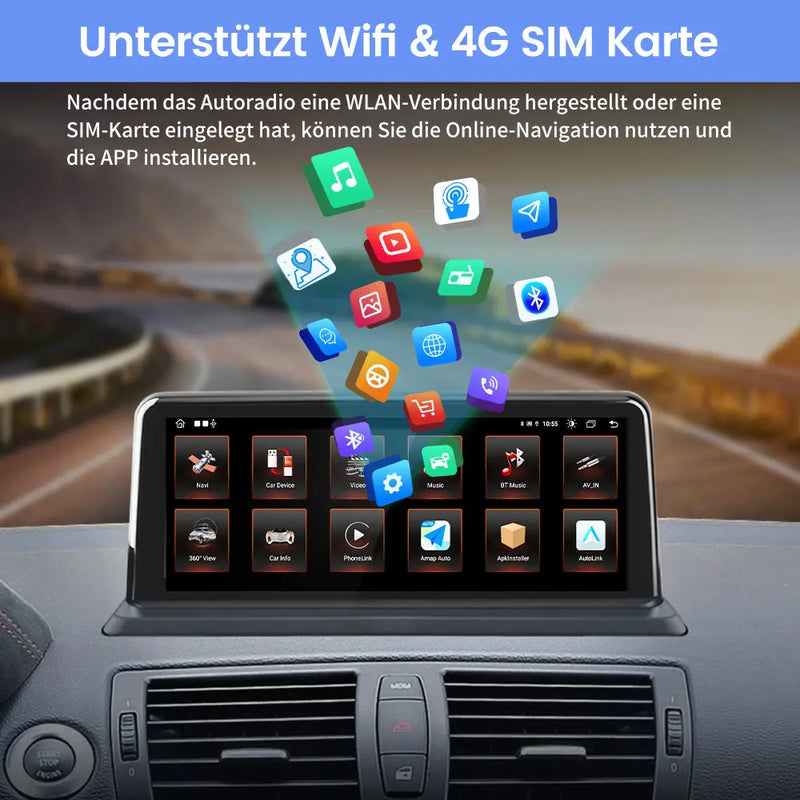 Car Radio Stereo for Passt nur für BMW 1 Serie mit CCC System Built in Carplay/Android Auto SWC BT AM/FM AWESAFE SHOP