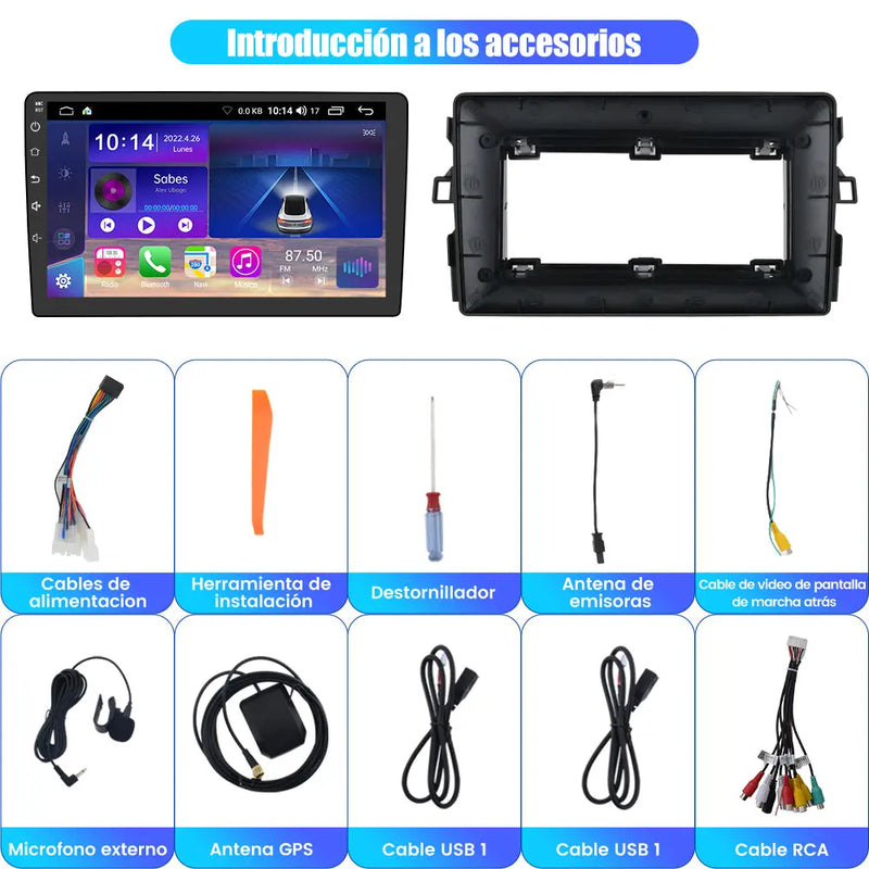 AWESAFE [Android 12.0 [2GB+32GB] Radio Coche para Toyota Auris 2006-2012 con Carplay Inalámbrico/Android Auto, 9 Pulgadas Pantalla Táctil con WiFi/GPS/DSP/RDS/USB/FM Am, Apoyo Mandos del Volante AWESAFE