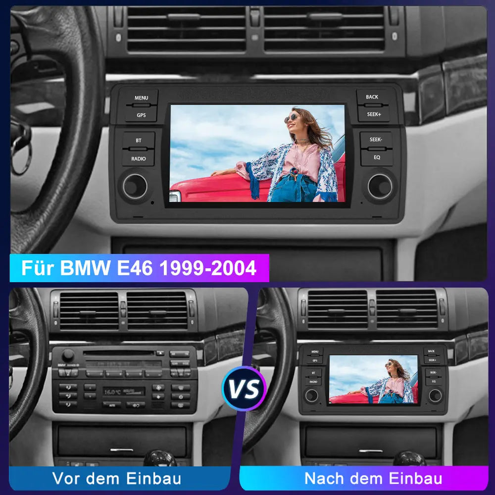 AWESAFE Car Radio for BMW E46 1 Din Android 12 Radio with Navigation/Carplay/Android Auto/Bluetooth/WiFi/FM Radio AWESAFE