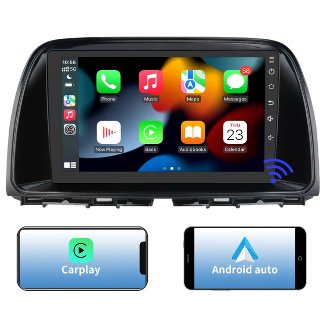 AWESAFE Car Stereo for Mazda CX5 2013-2016 with 9 inch Touch Screen Android 12.0 2GB+32GB Car Radio Auto Radio with Carplay/Android Auto/Bluetooth/GPS/FM Support Steering Wheel Controls and Parking Assist AWESAFE
