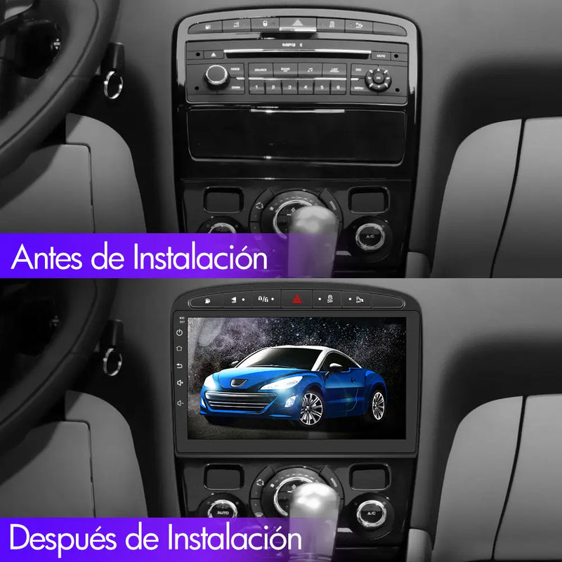 AWESAFE Android 12.0 [2GB+32GB] Radio Coche con Pantalla Táctil 9 Pulgadas para Peugeot 308/408 2007-2013, Autoradio con Carplay/WiFi/Bluetooth/GPS/FM, Admite Mandos Volante y Aparcamiento AWESAFE