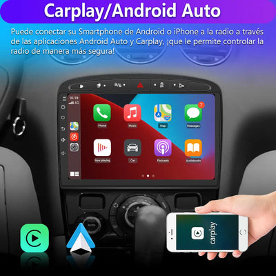 AWESAFE Android 12.0 [2GB+32GB] Radio Coche con Pantalla Táctil 9 Pulgadas para Peugeot 308/408 2007-2013, Autoradio con Carplay/WiFi/Bluetooth/GPS/FM, Admite Mandos Volante y Aparcamiento AWESAFE