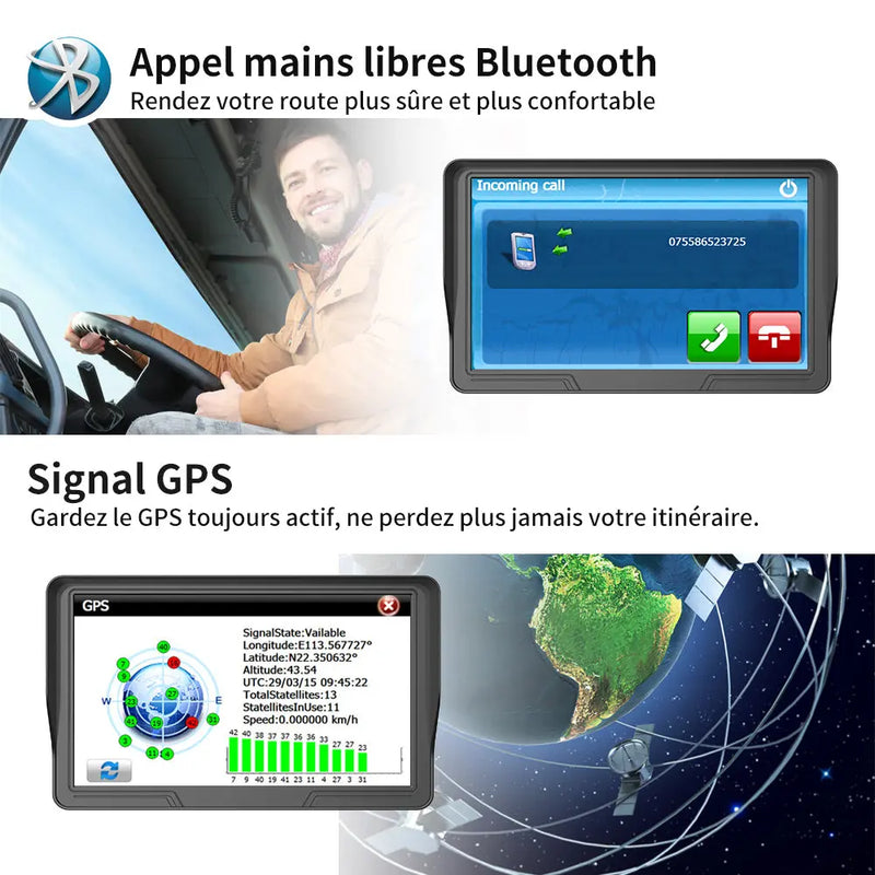 GPS compatible avec les petits et moyens camions ou camionnettes, les véhicules récréatifs et plusencore.Prend en charge 12-24y AWESAFE