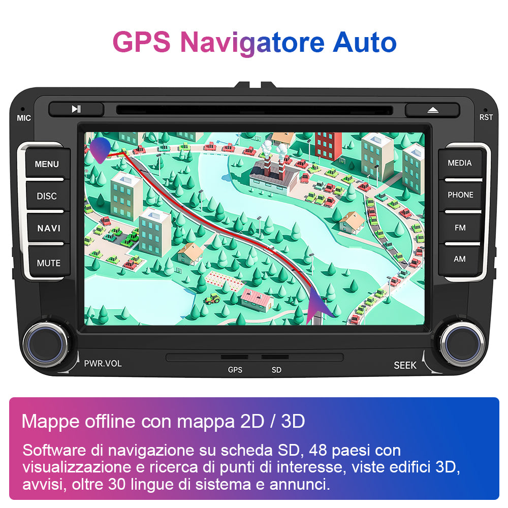 AWESAFE Autoradio Android per VW Golf 5 / Golf 6 / Golf Plus Sistema di aggiornamento radio touch screen con Wireless Carplay Android Auto, supporto Bluetooth WiFi Navigazione GPS AWESAFE