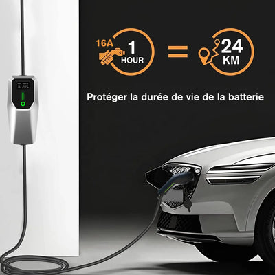 AWESAFE Tragbares EV-Ladeger (240V,16A)for véhicule électrique de type 2Wallbox mobile de  pour véhicules électriques Degré d'étanchéité lP65/IP55 AWESAFE