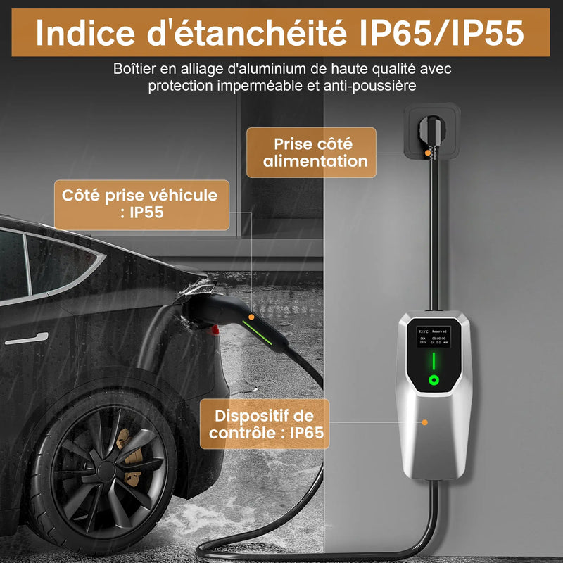 AWESAFE Tragbares EV-Ladeger (240V,16A)for véhicule électrique de type 2Wallbox mobile de  pour véhicules électriques Degré d'étanchéité lP65/IP55 AWESAFE