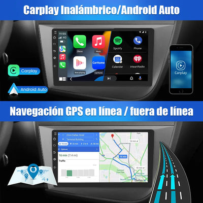 AWESAFE [Android 12.0 2GB+32GB] Radio Coche Pantalla Seat Leon MK2 2005-2012 con Carplay/AndroidAuto,9 Pulgadas Pantalla Táctil con 28 Interfaces de Temas/WiFi/GPS/Bluetooth/DSP/RDS/USB/FM/MirrorLink AWESAFE
