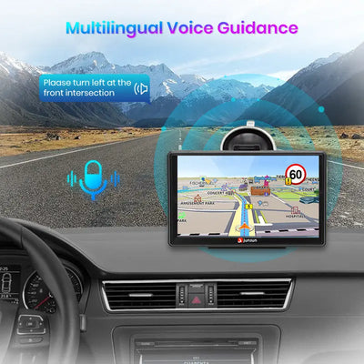 Navegación GPS de 7 pulgadas con Bluetooth, FM, alertas de velocidad y mapas de América del Norte de por vida para vehículos recreativos, camiones y vehículos de 12 y 24 V CC. AWESAFE